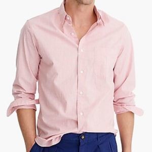 J. Crew Pink Classic Fit Secret Wash Oxford